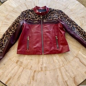 The Might Company Contrast Leather Jacket